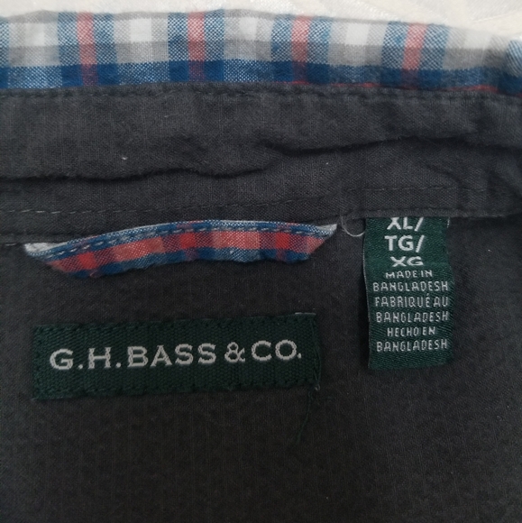 G.H. Bass & Co. Mens Button Down Shirt Size XL Blue and Red - Picture 3 of 6